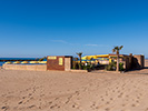 Typical Beach Cafe offering sun loungers and refreshments