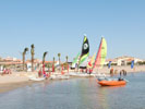 Sailing from the beach in Valras-Plage